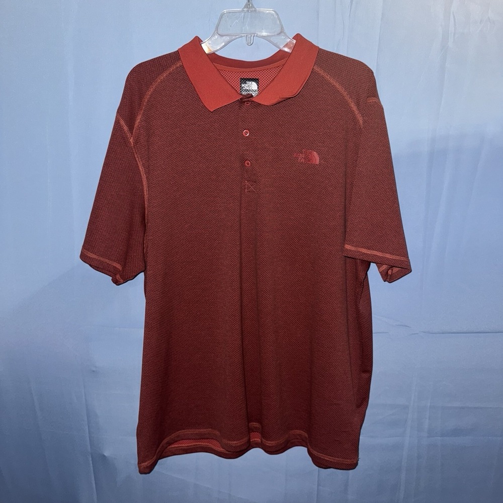 The North Face FlashDry Men Red Short Sleeve Pullover Polo Sz XXL